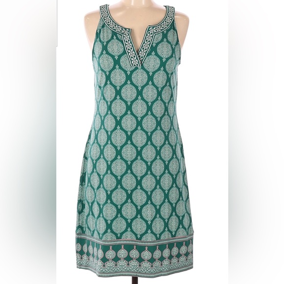 magnolia grace alhambra embroidered trim knit dress Magnolia Grace Alhambra Embroidered Trim Knit Dress Women Size M Blue  Stitch Fix